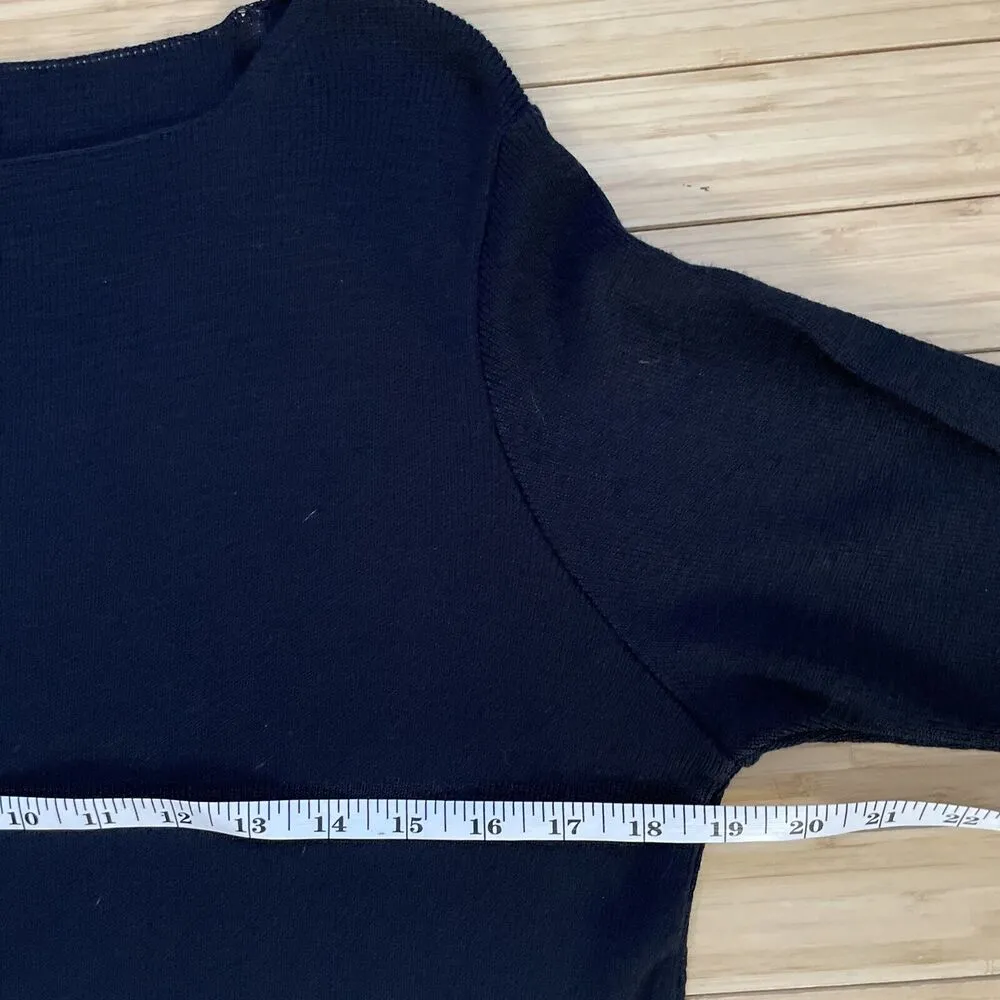Marks & Spencer St. Michael Longline Knit Pullover Sweater US 6 (UK 8) NavyBlack Black - Image 5