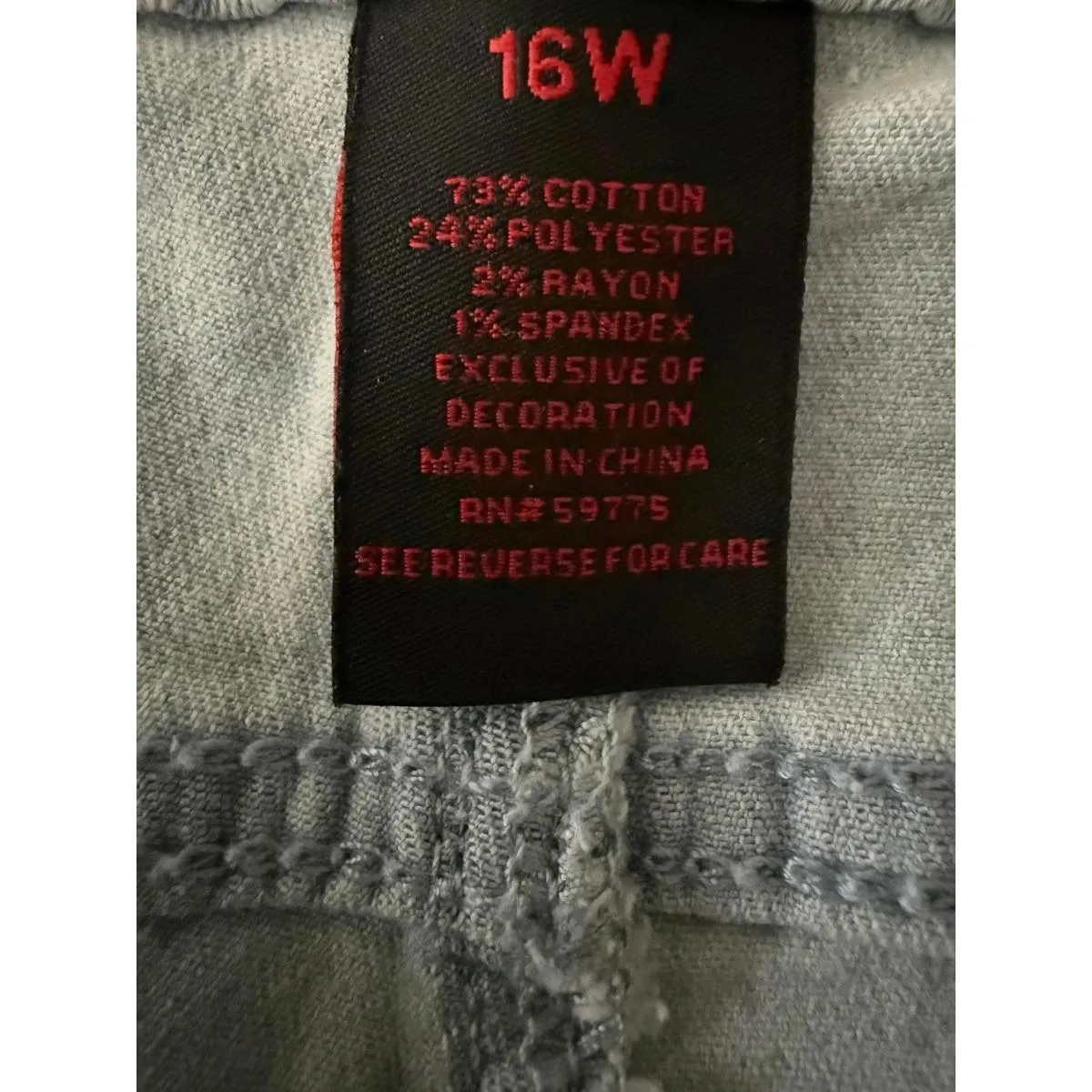 NEW Earl Jean Women's Denim Jeans Size 16W Skinny Ankle Cropped Stretch Tie Dye Blue - Image 8