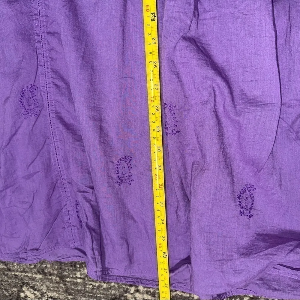 Roberta Roller Rabbit Women’s S Purple Cotton Embroidered Midi Cover Up Dress - Image 8