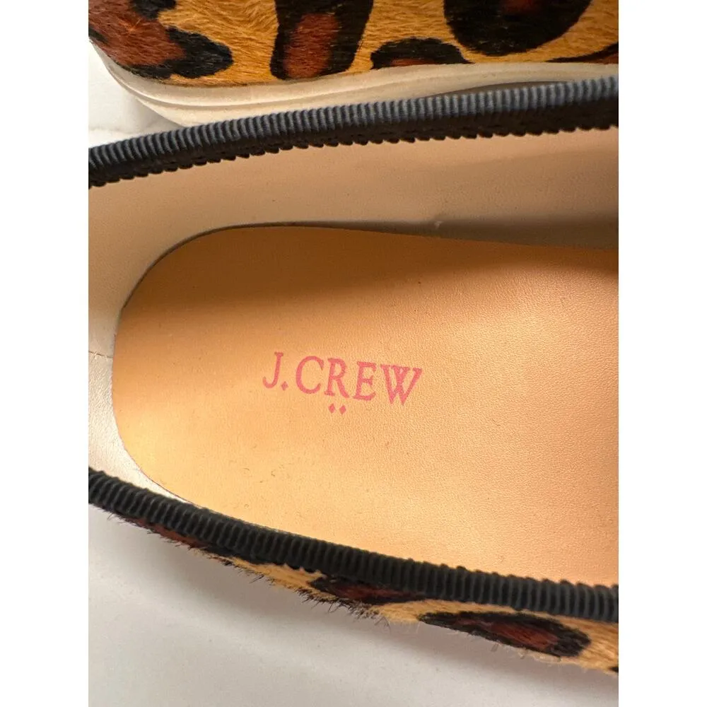 J Crew Women’s Leopard Print Calf Hair Slip On Casual Sneakers Shoes Size 6M - Image 4