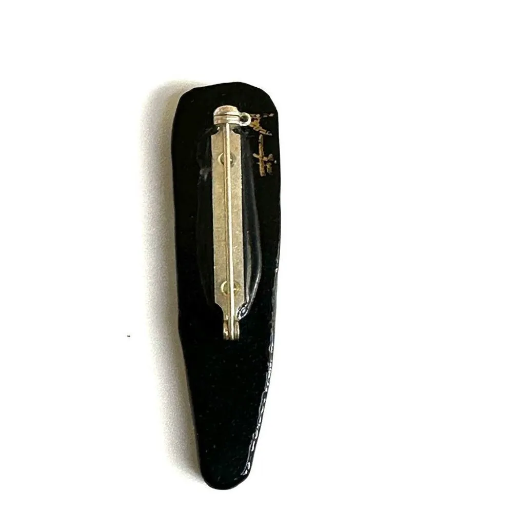 Dichroic glass spider person hand painted pin Black - Image 8