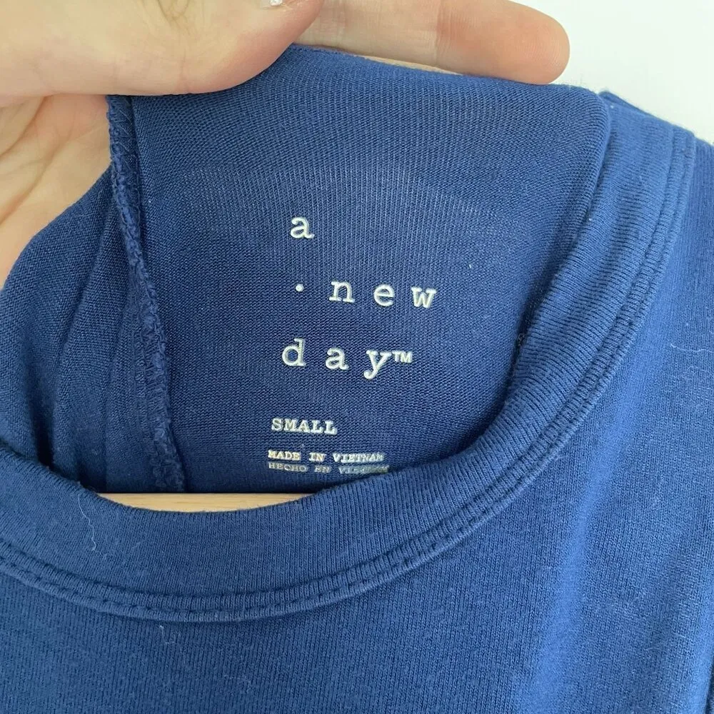 a new day blue sleeveless summer sundress casual rayon spandex size small - Image 4