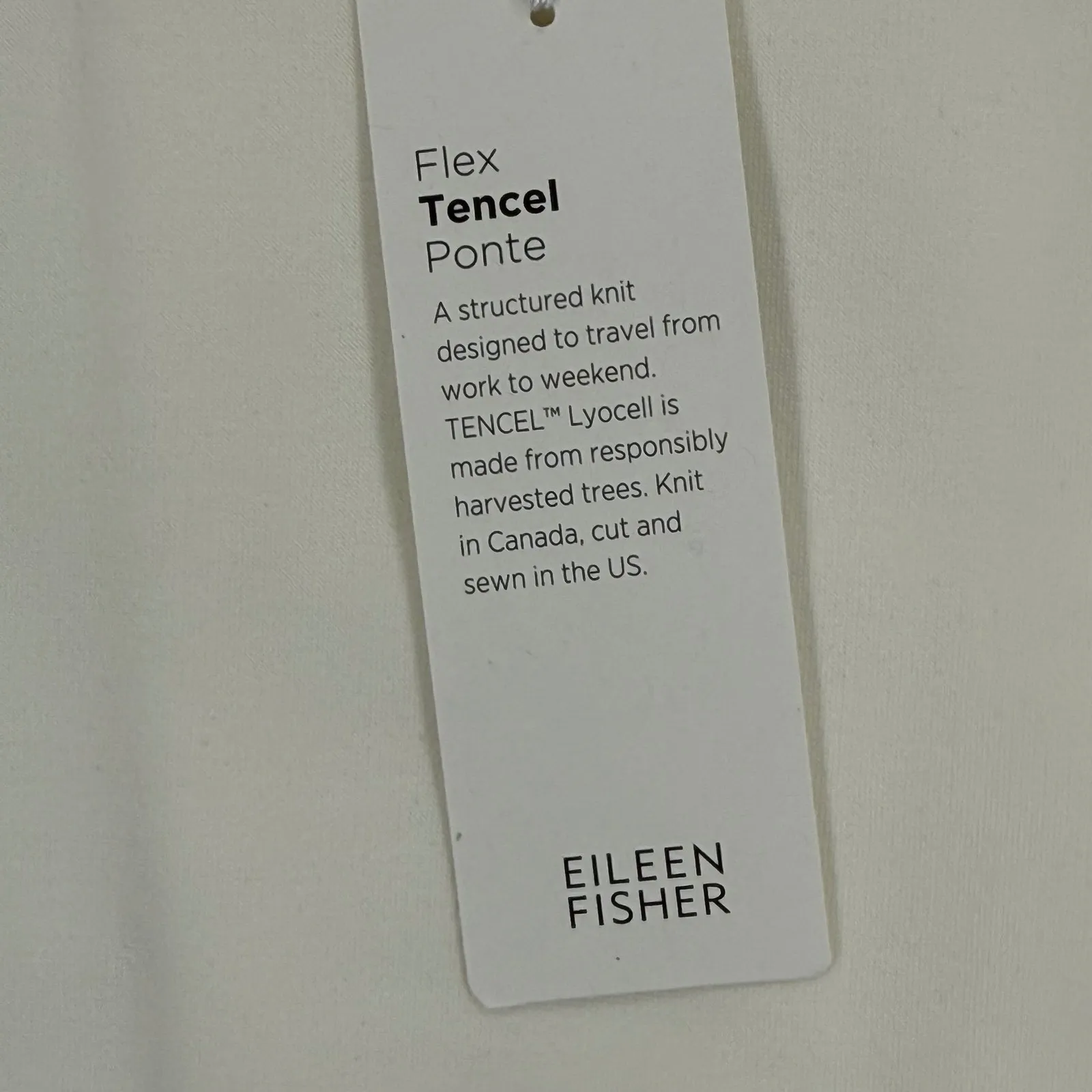 Eileen Fisher‎ Flex Tencel Ponte Ivory Round Neck Zip Front Jacket Small - Image 5
