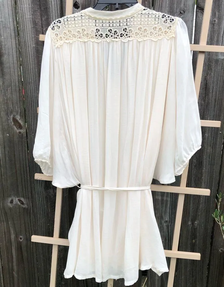 Wide Sleeve Loose Top Blouse Puff Sleeves Small - Image 9