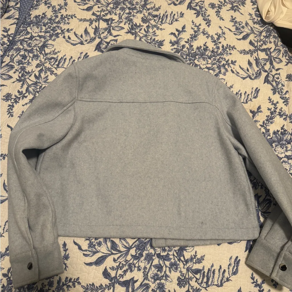 Zara Cropped Soft Jacket in Sky Blue - Image 8