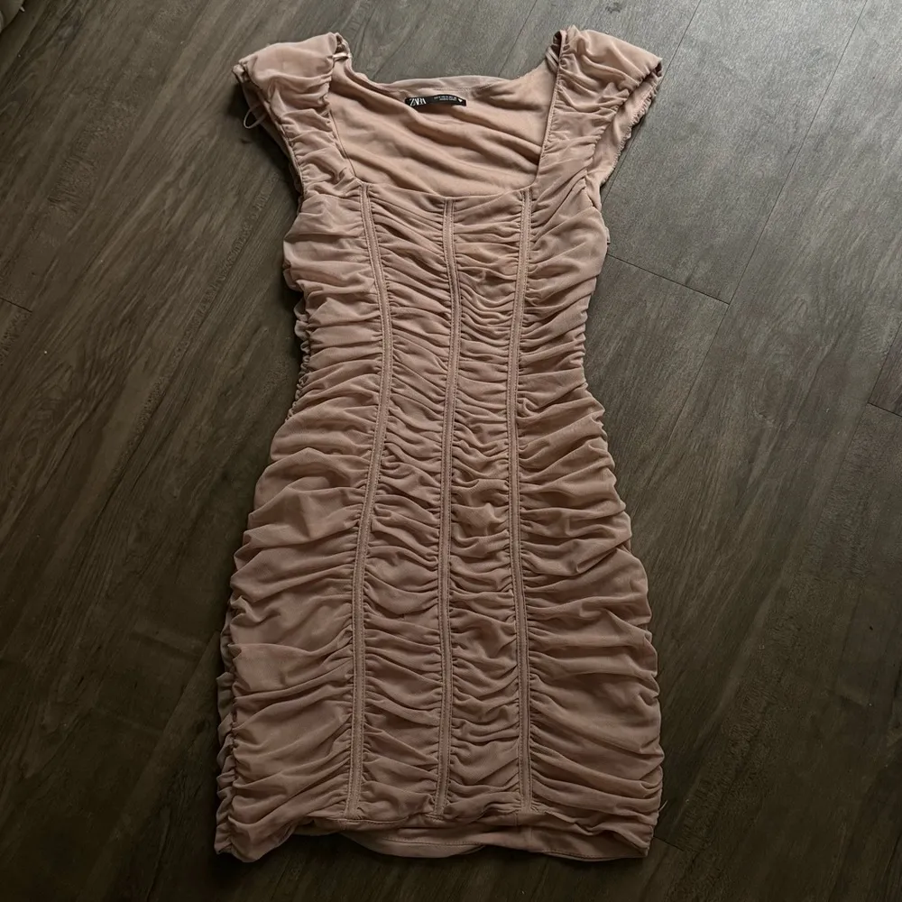 Brand new  Nude Drapped Tulle bodycon mini dress - Image 8