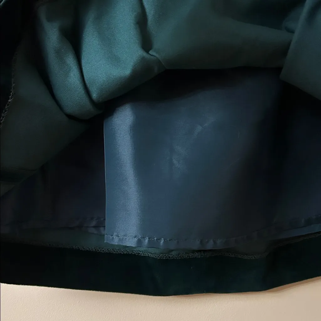 Vintage Laura Ashley Velvet Pleated Maxi Skirt in Forest Green - Image 13