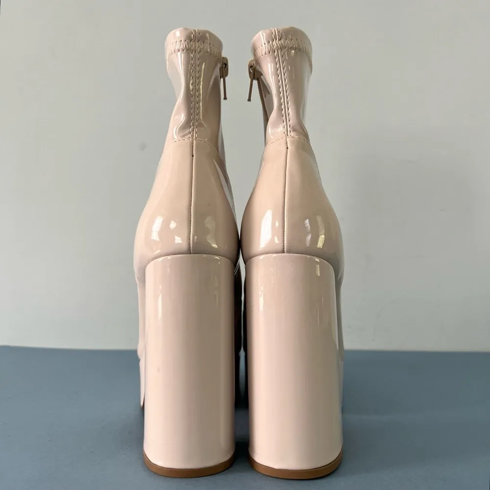 Steve Madden Bianca Bone Patent Leather Platform Boots - Image 6