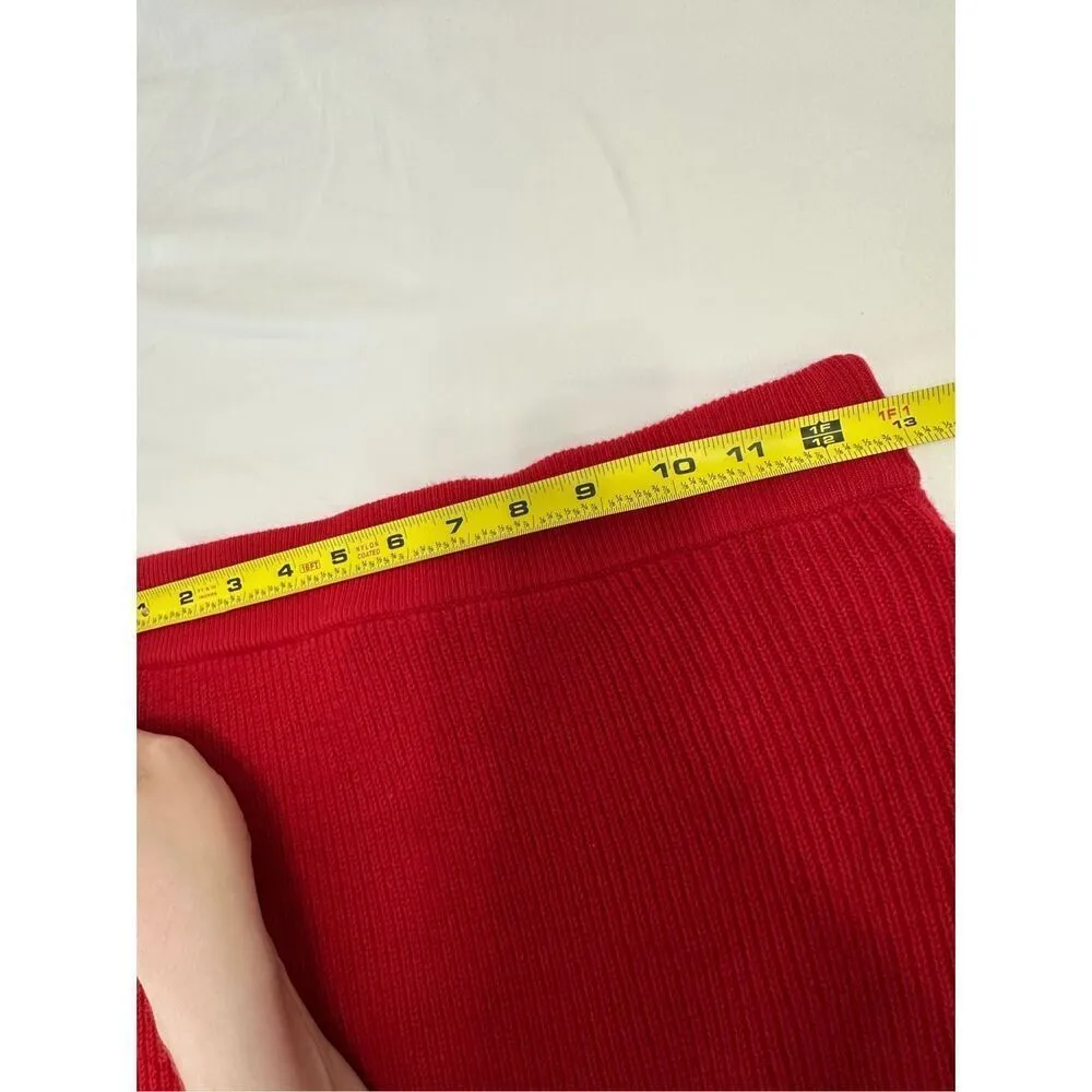 NWT Venroy 100% Wool Ribbed Knit Skirt XS Red - Image 5