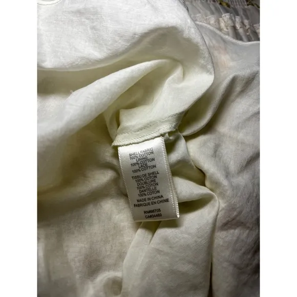 Rebecca Taylor Marigold Fleur Ines Smocked Floral Mini Dress Ivory Yellow XS - Image 8