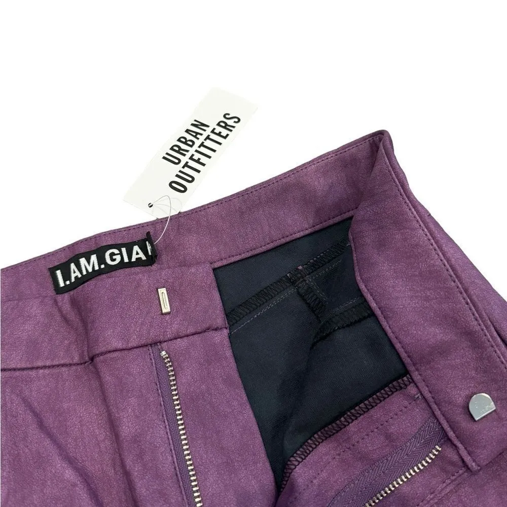 I.AM.GIA Saros Straight Leg Purple Faux Leather Pants NWT S - Image 7