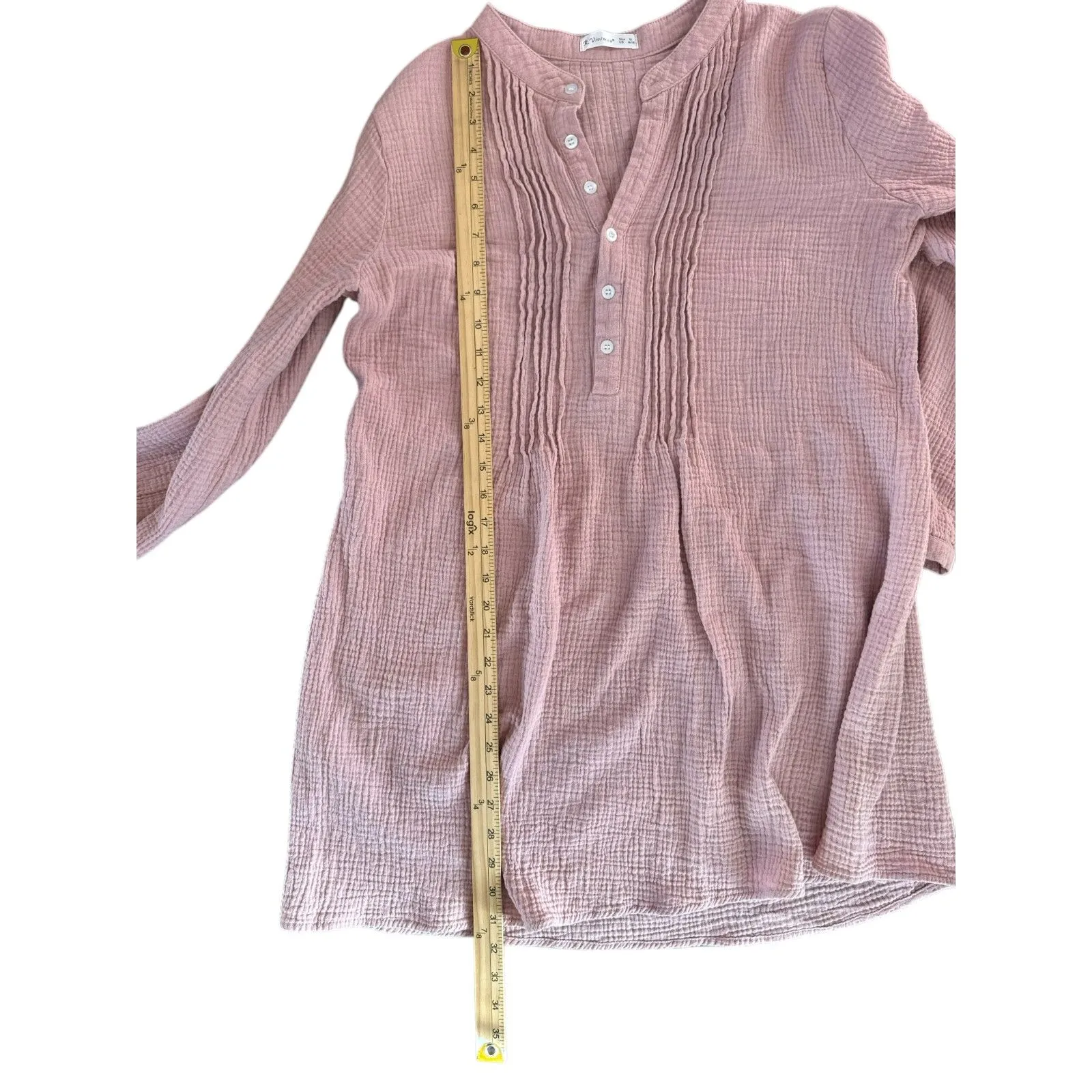 R. Vivimos Cotton Gauze Tunic‎ Dress L/ XL Pink - Image 3