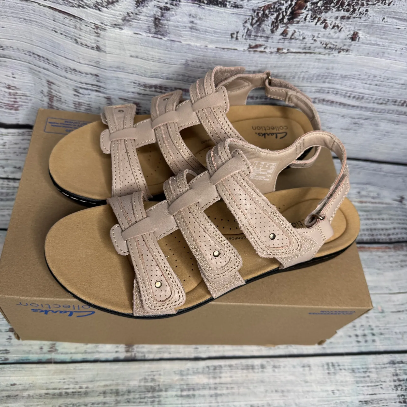 Clarks Collection Laurieann Vine Casual Sandal Beige Leather NWT 9M - Image 3