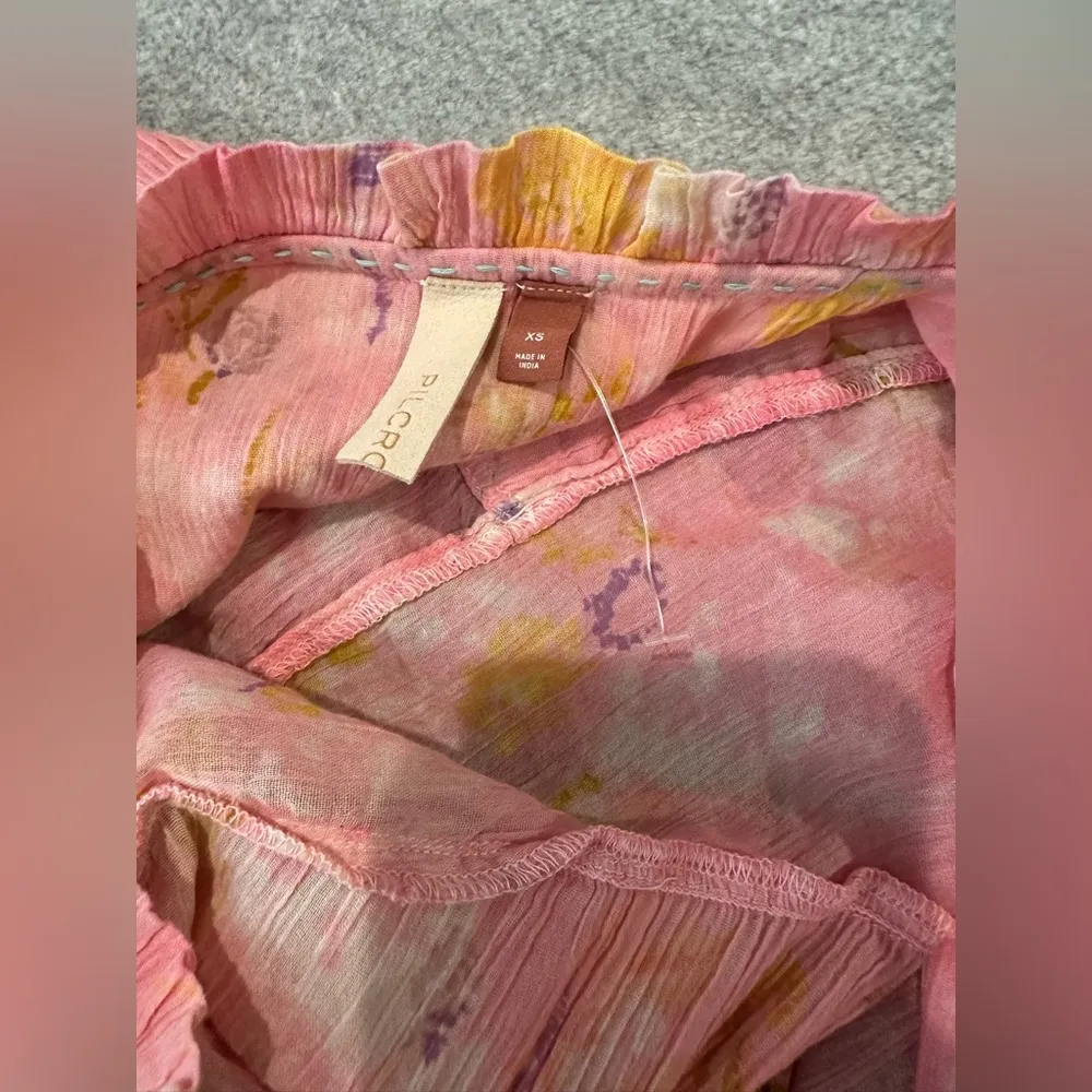 New Anthropologie Pilcro Tavi Tie Dye Floral Gauze Blouse Size XS Pink - Image 10