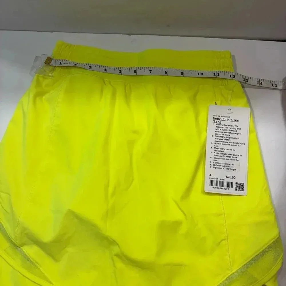 Lululemon Hotty Hot High-Rise Skirt
Highlight Yellow Women’s Size 4 NWT - Image 9