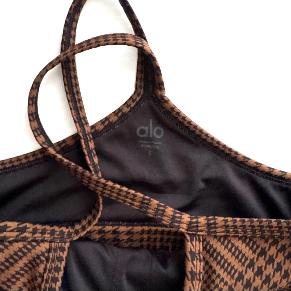 ALO Yoga Jacquard High-Waist Glenplaid Flutter Leggings And Bra Set Size Small - Image 8