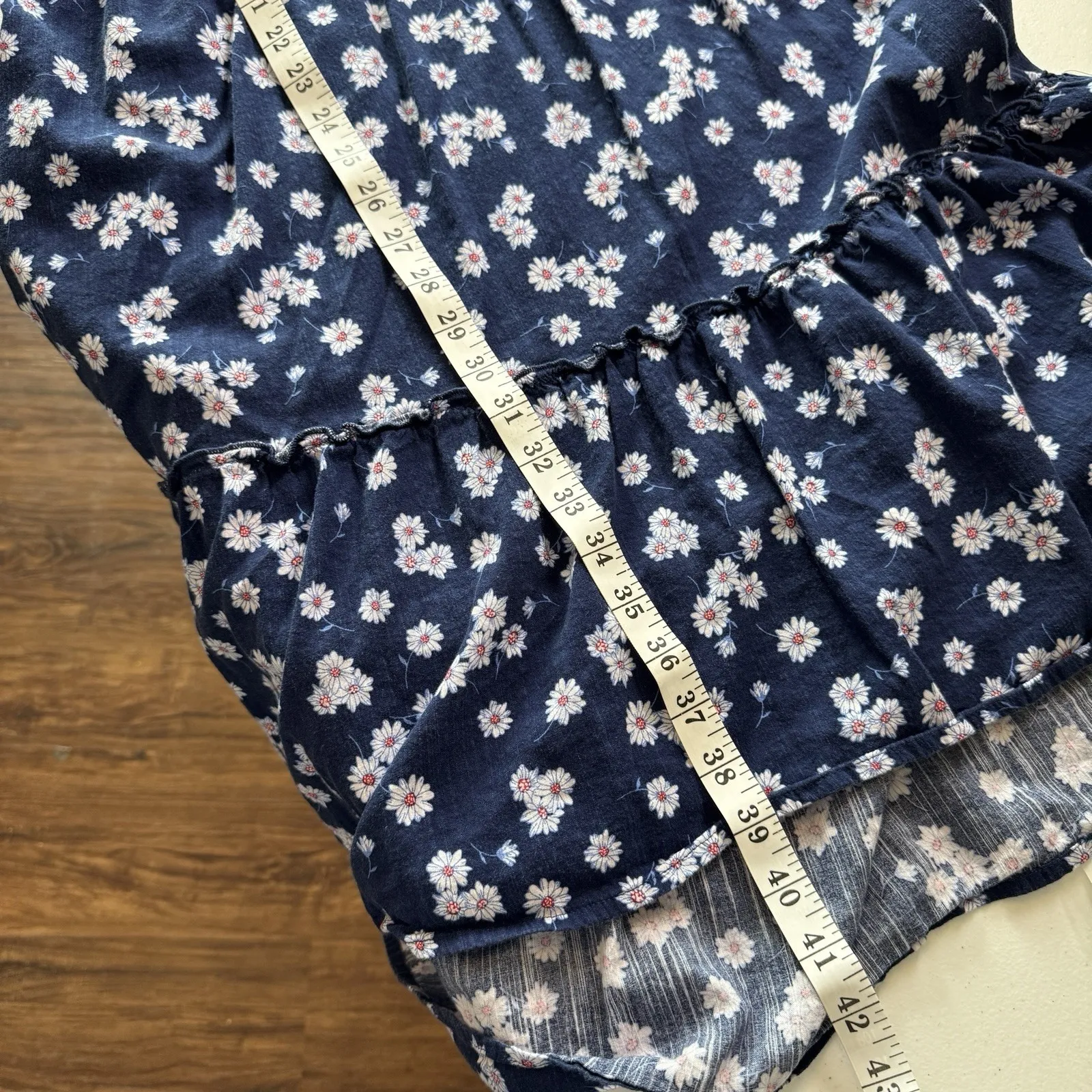 SO Dress‎ Women XLarge Navy Floral Cottagecore Casual Summer Floral Picnic Flowy - Image 6