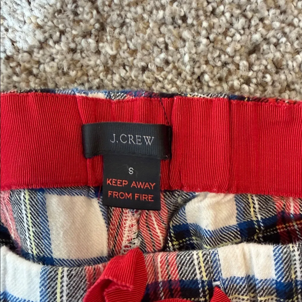 J. Crew 100% Cotton Red and Blue Plaid Pajama Pants, Small, Like New - Image 2