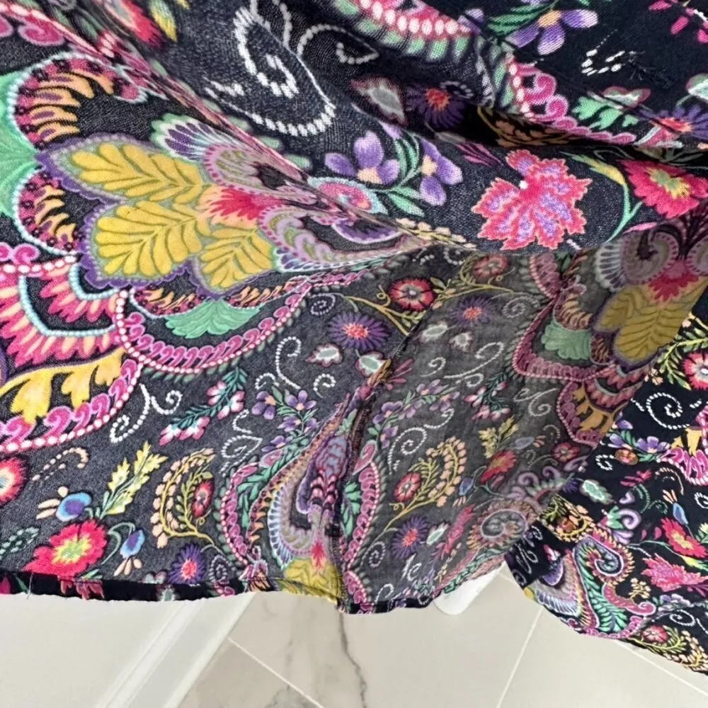 Anthropologie Vibrant Paisley Cover Up Tunic Top Size Medium - Image 13