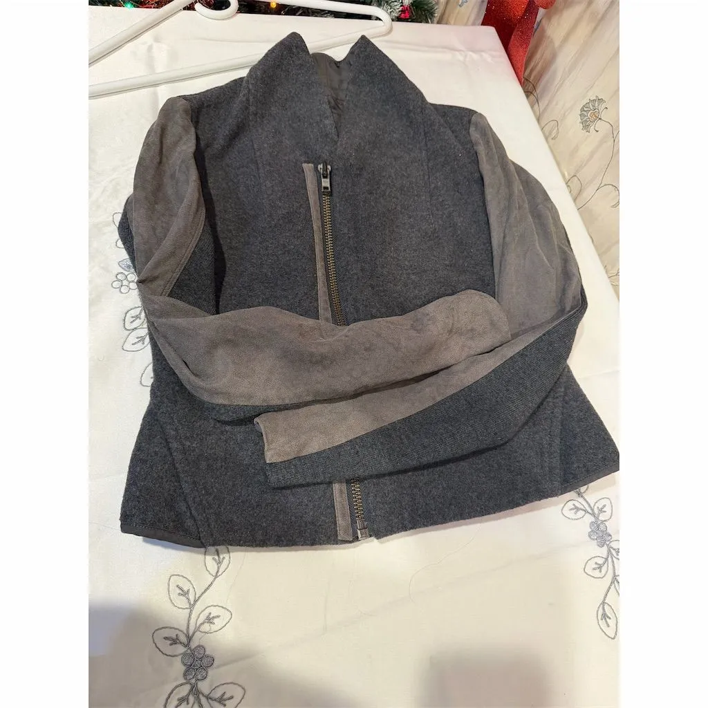 JNBY Women's Gray Moto Jacket Size S Casual Zip Up Two - Image 7