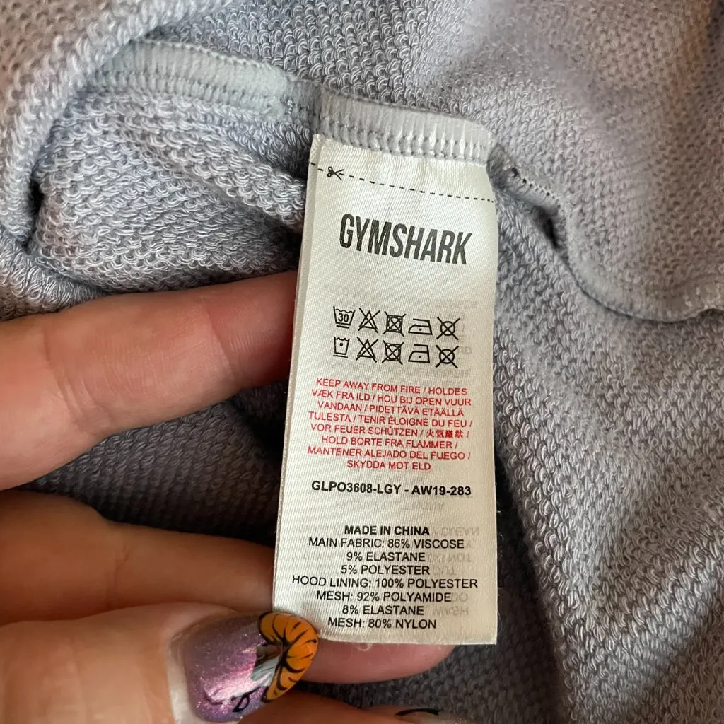 Gymshark Women S Lilac Purple Movement Mesh Cropped Hoodie Boxy Fit Athleisure - Image 8