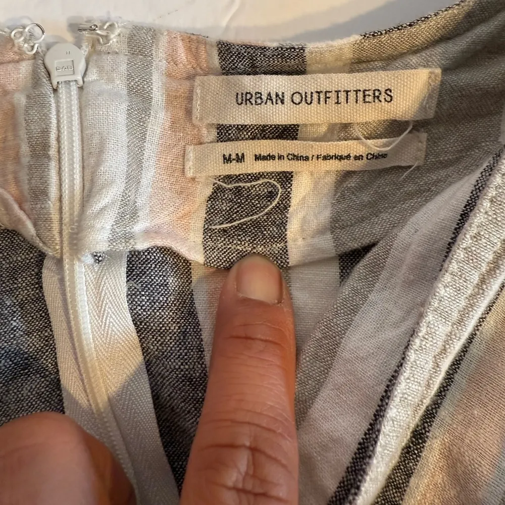 Urban Outfitters Womens Medium Striped Jumpsuit UO karen black surplice button - Image 8