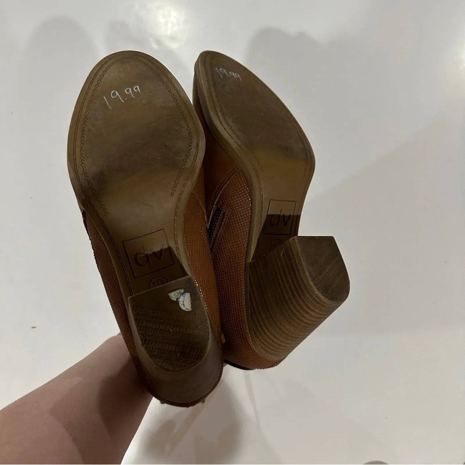 DV Dolce Vita‎ Brown Asymmetrical Zipper Heeled Booties Size 10 - Image 8