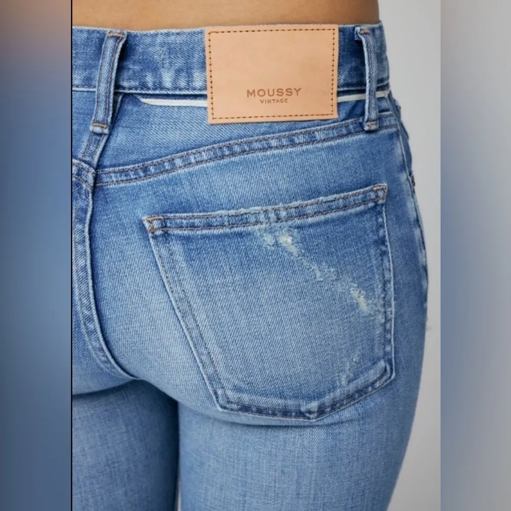 #26 NWT MOUSSY VINTAGE Hammond Fray Hem High Waist Ankle Skinny in Light Blue Size 24 - Image 5