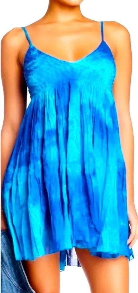 Raga / Anthropologie Pintucked Tie Dye Babydoll Short Mini Dress, NWT! - Image 2