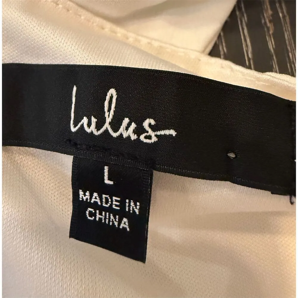 Lulus Women's White Ruffled Skater Dress Size L Party Cocktail Size L - Image 8