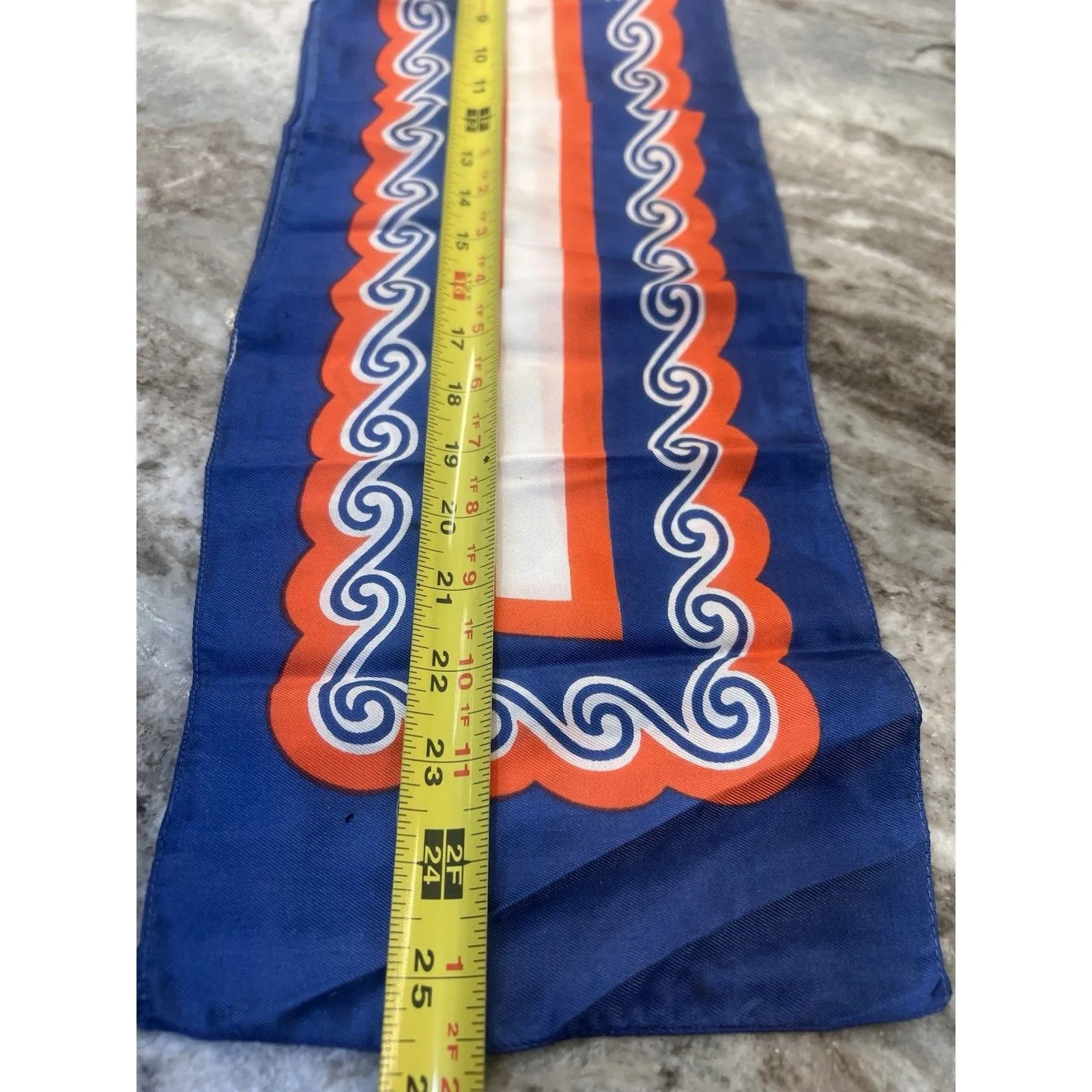 Rudi Gernreich Women Acetate Scarf Blue Red White 51" Vintage Made In Italy READ - Image 11