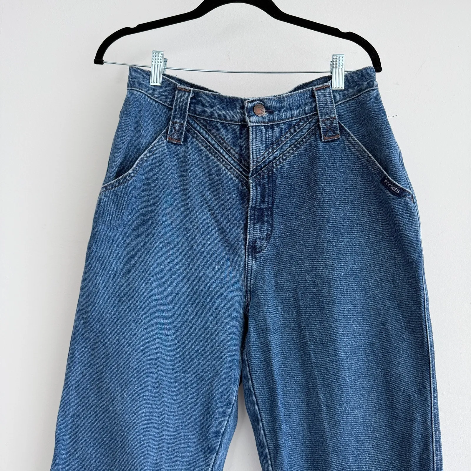 Vintage Rockies Rocky Mountain Jeans Womens 29x34 High Rise Western Bareback Blue Size 29 - Image 2