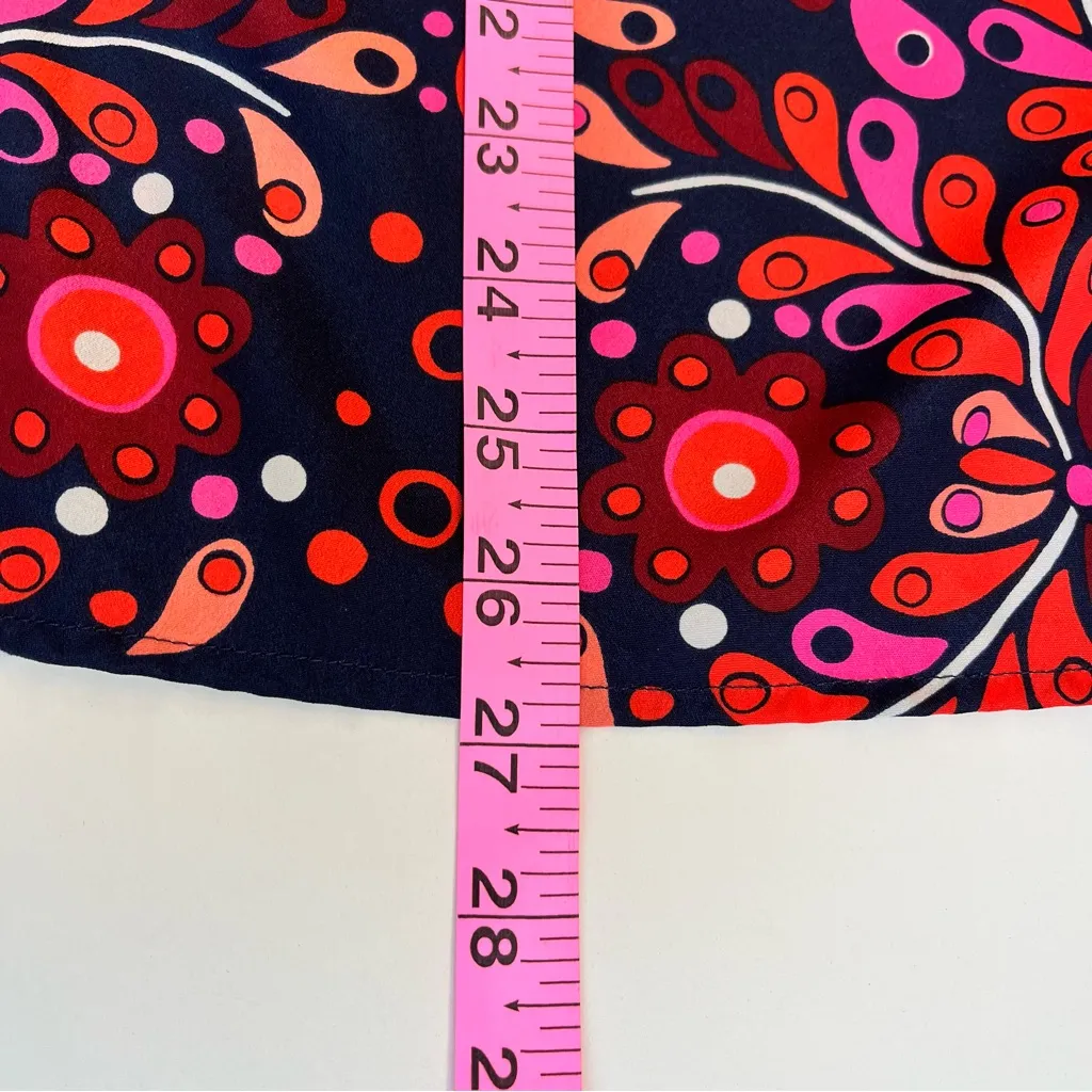 Merona•Psychedelic Navy/Orange/Pink Sleeveless Blouse• EUC• Size L - Image 10