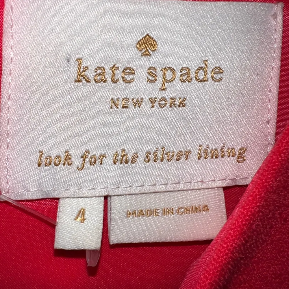 KATE SPADE Sleeveless Dress, Watermelon Color with Gold Zipper down back size 4 - Image 3