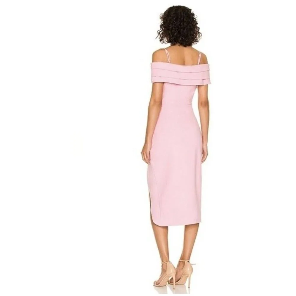 ELLIATT Dress Size Small Eventide Off Shoulder Midi Pink NWT Wedding Evening - Image 3