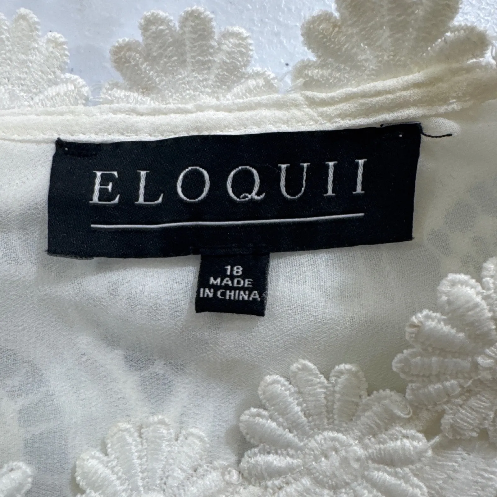 ELOQUII White Lace Pleated Midi Dress Long Sleeve Elegant Special Occasion Sz 18 - Image 4