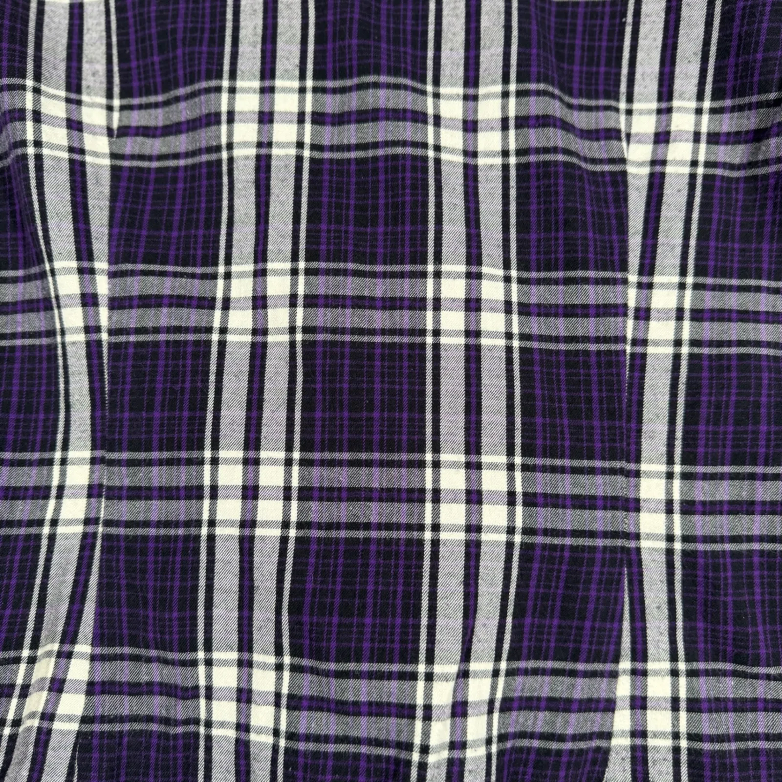Lauren Ralph Lauren Shirt Purple White Plaid Ruffle Button Down Preppy Womens XS - Image 5