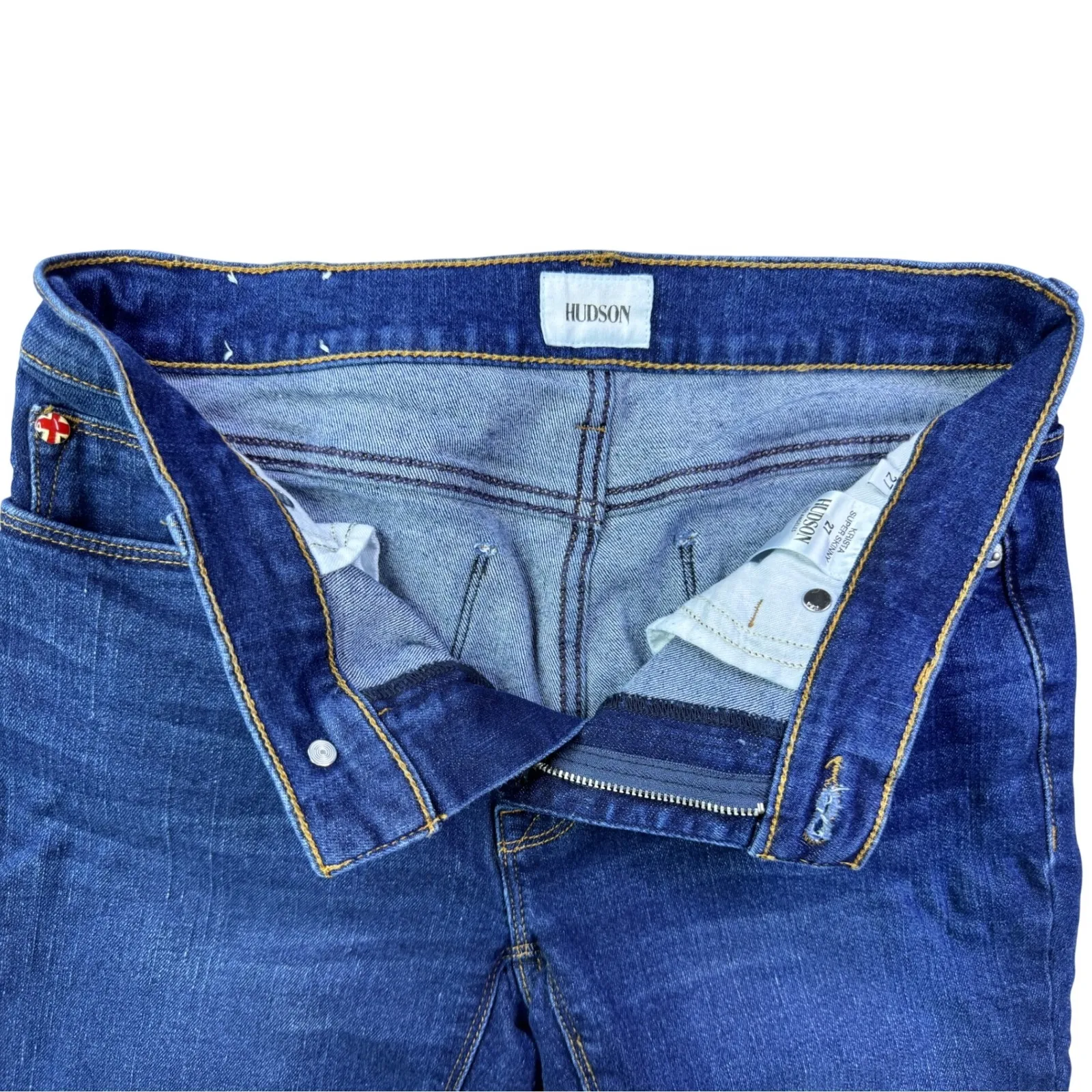 Hudson Krista Super Skinny Jeans Women's Size 27 Dark Wash Denim Blue - Image 5