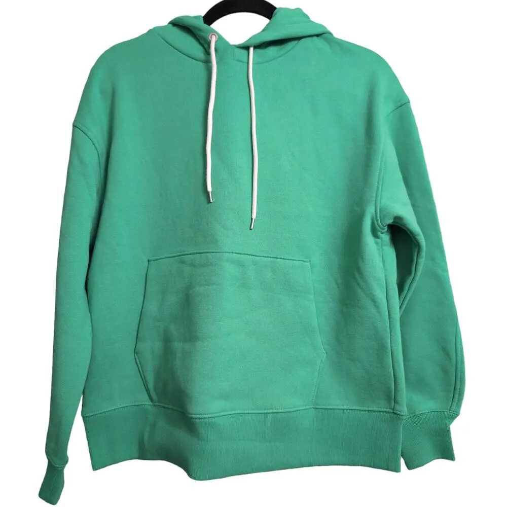 Everlane The Track Organic Cotton Popover Hoodie Green Hooded Sweatshirt XS New - Image 2