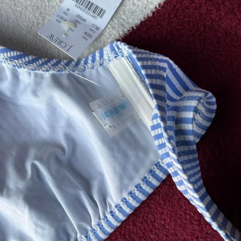 NWT J. Crew blue and white vertically stripped bikini top
Women’s M medium - Image 3
