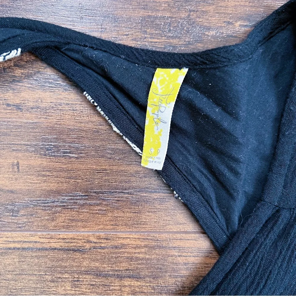 Free People • Embroidered Austin Mini Dress black cream floral flowy swing Emma - Image 7