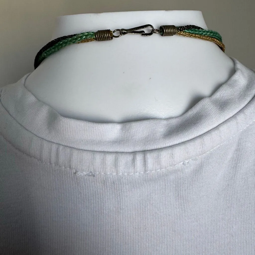 Chunky Turquoise Beaded Boho Statement Necklace Blue - Image 6