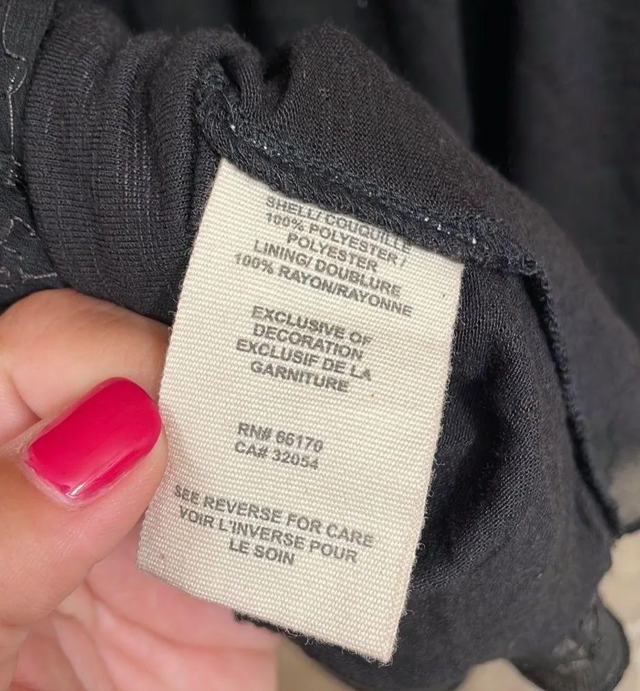 Free People Fairuza black beaded one shoulder chiffon tanktop, size M, NWT - Image 9