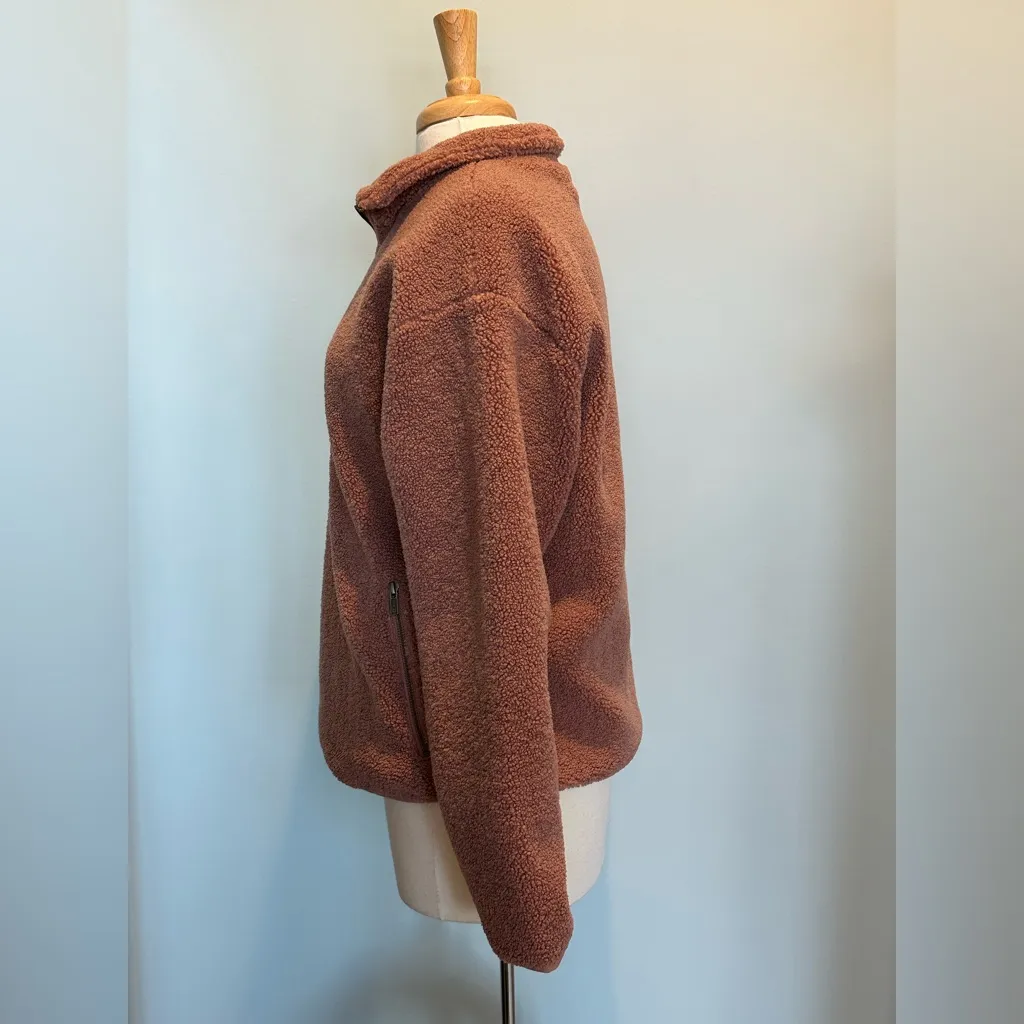 Daily Ritual Blush Teddy 1/4 Zip pullover Sweater size Medium New without tags Pink - Image 10