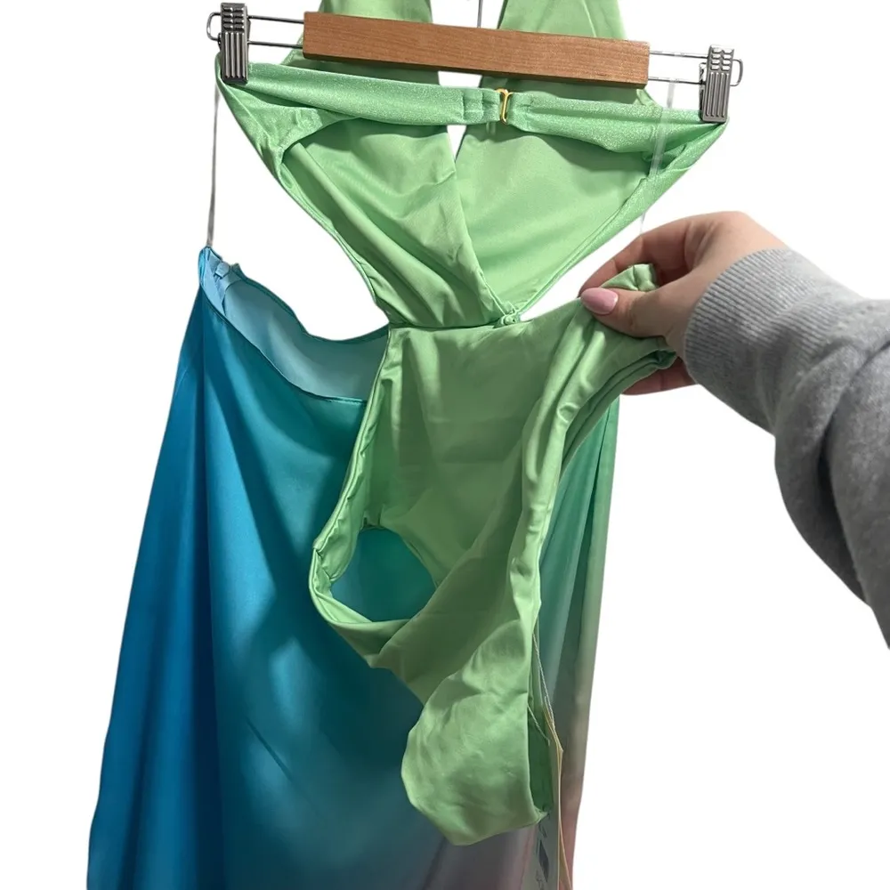 NEW NWT Baobab Rafia Cutout Maxi Dress In Tauro Rainbow - Image 11