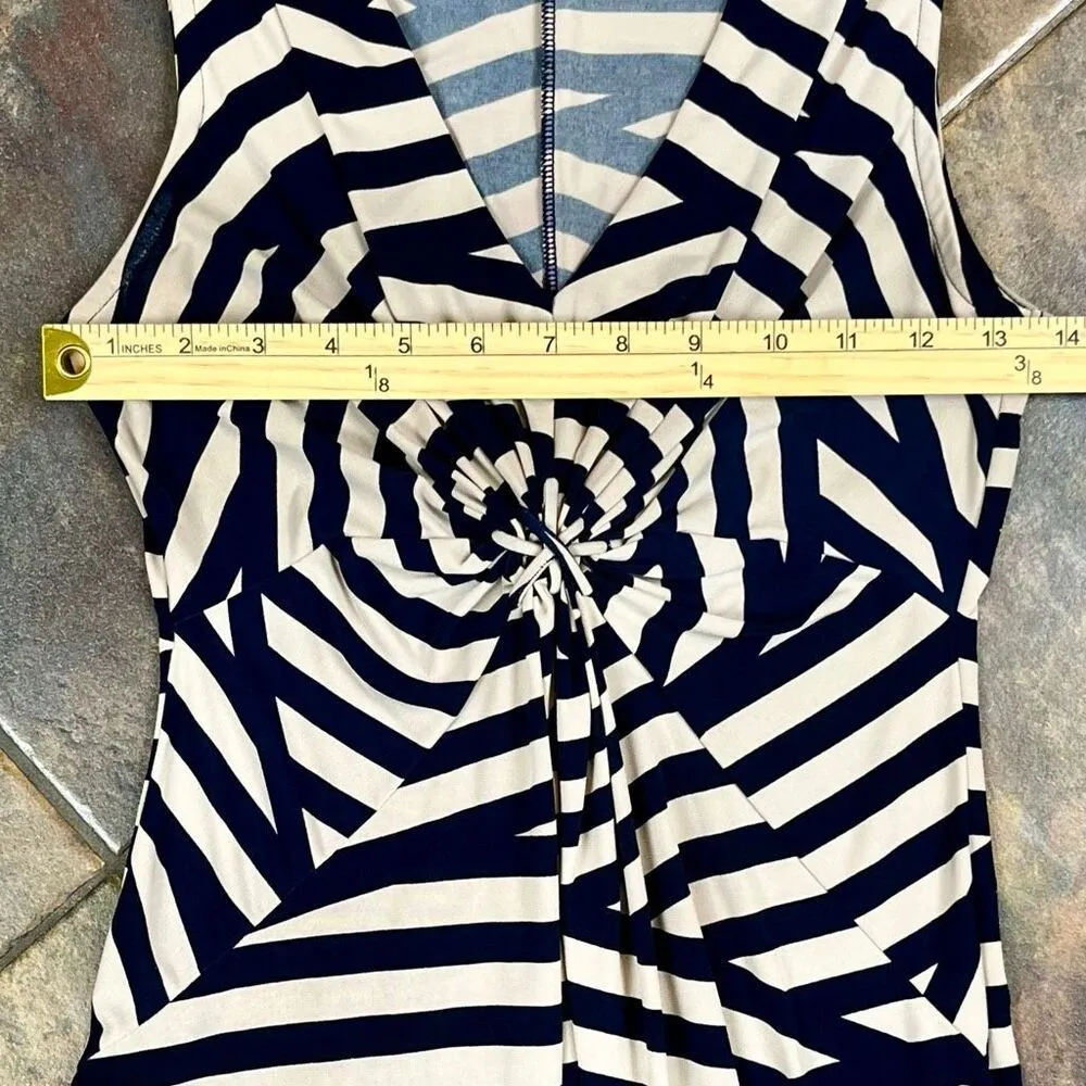 Daisy Fuentes Blue Tan Geometric Tank Sleeve Mini Dress Petite Extra Small - Image 7