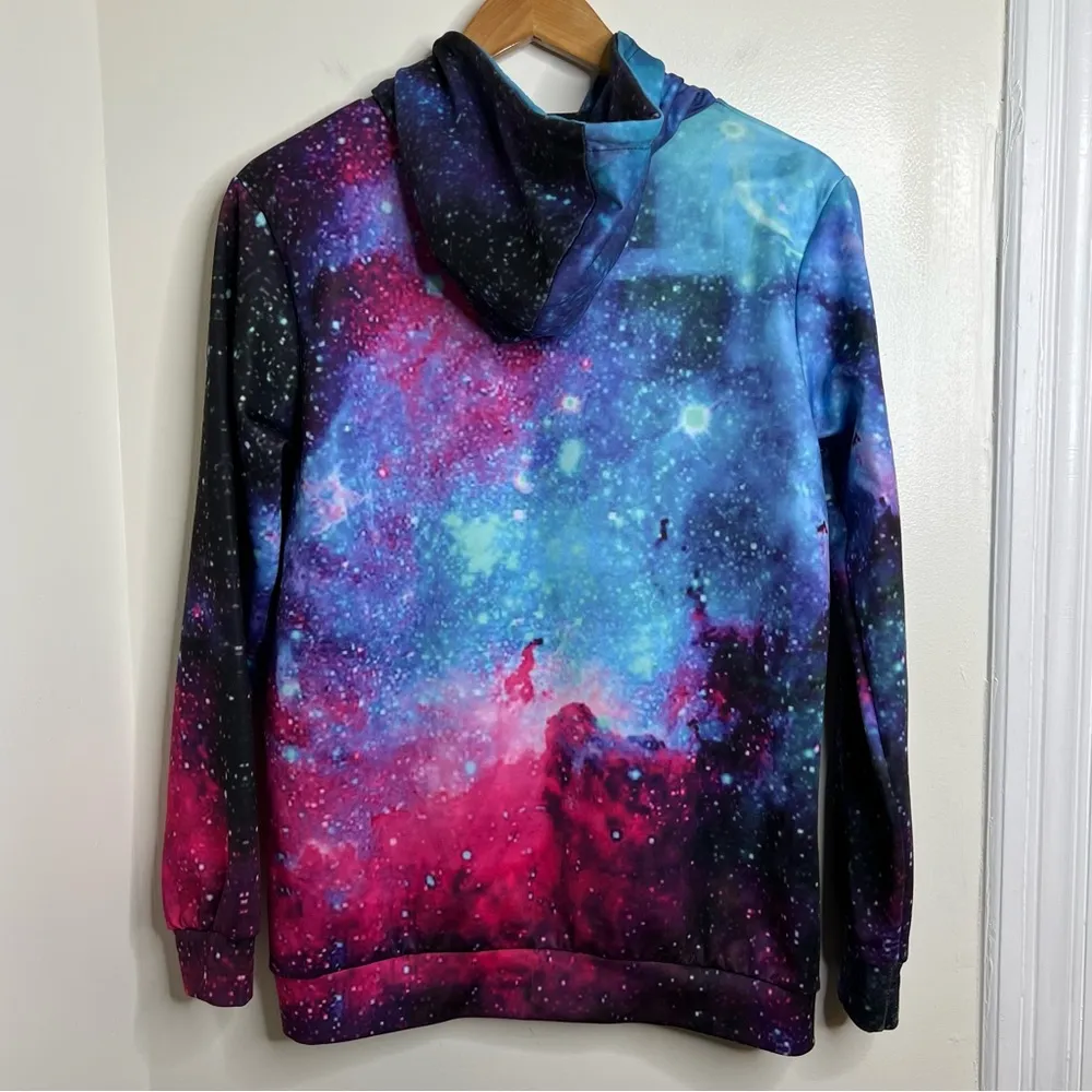 Galaxy All Over Print Hoodie Space Small/Medium could be unisex check meas. - Image 2