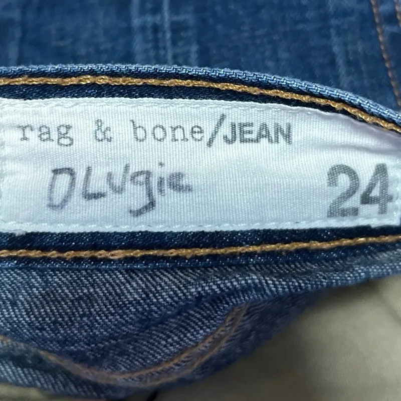 Rag & Bone Women's Blue Denim Mid Rise Frayed Raw Hem Cut Off Jeans Shorts 24 - Image 4