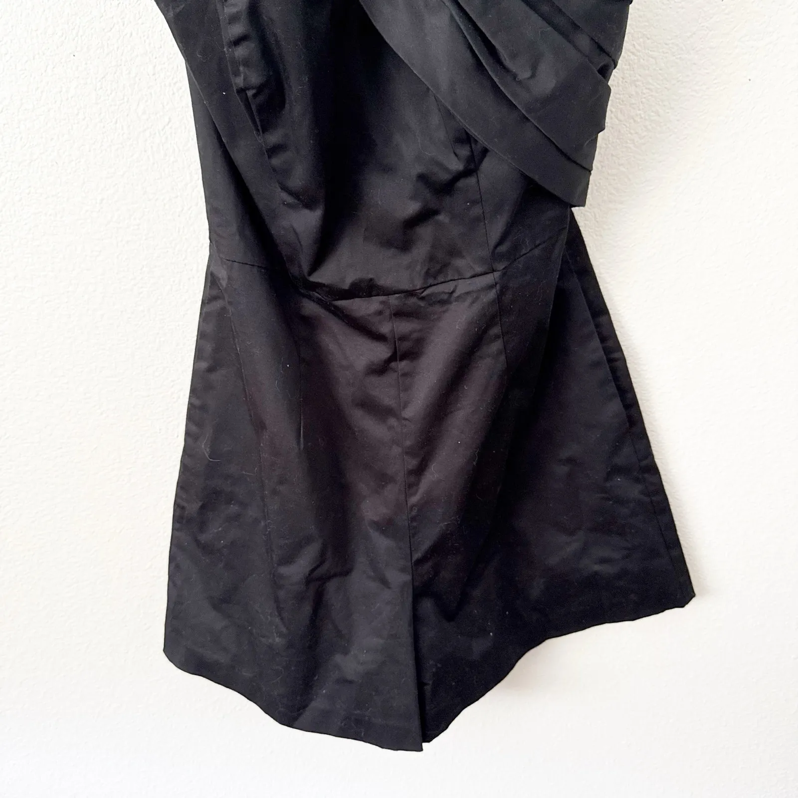 HUTCH x ANTHROPOLOGIE | One-Shoulder Romper Black Ruched Shorts Dressy | Size 4 - Image 4