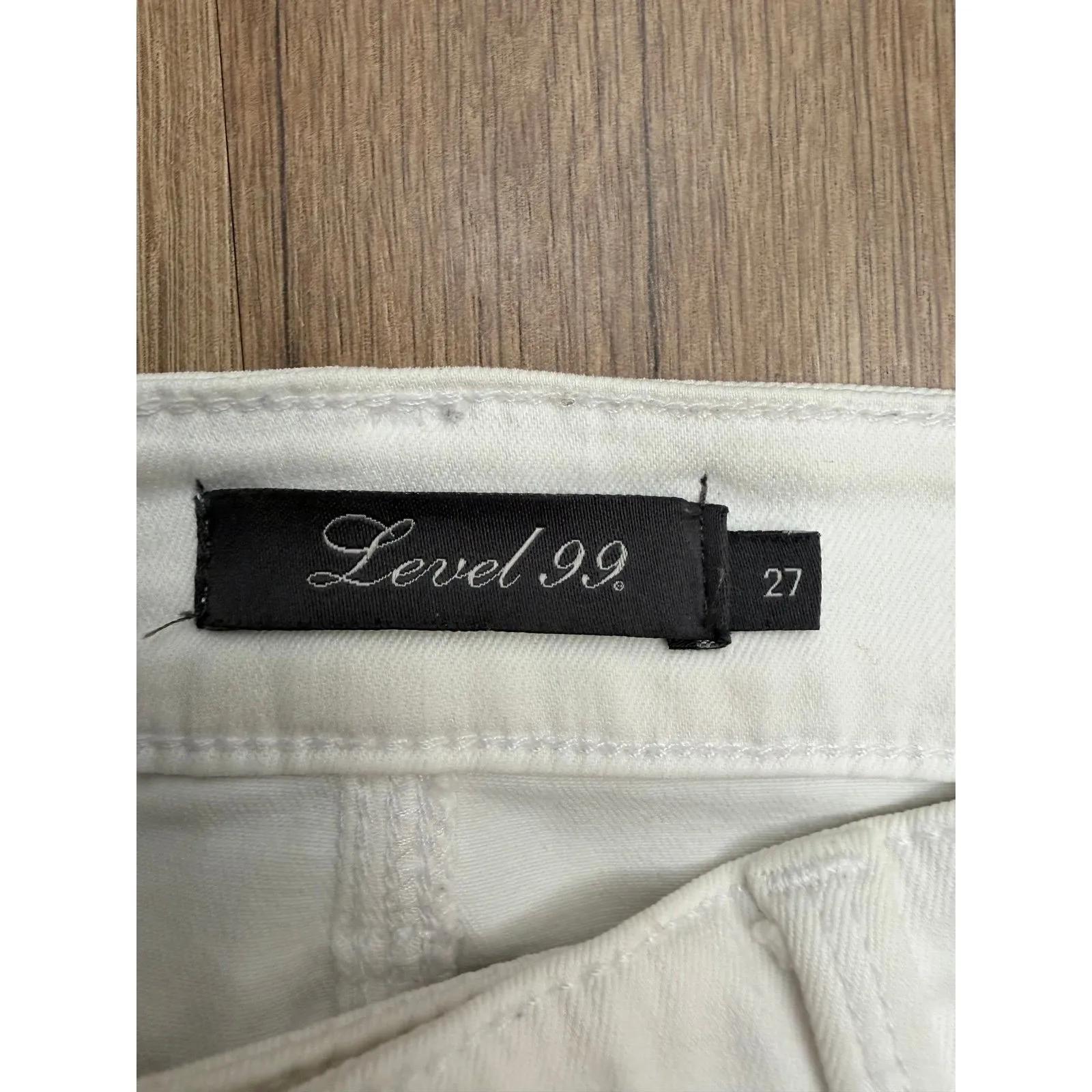Level 99 Lily Skinny Straight White Jeans Size 27 Mid Rise Stretch - Image 4